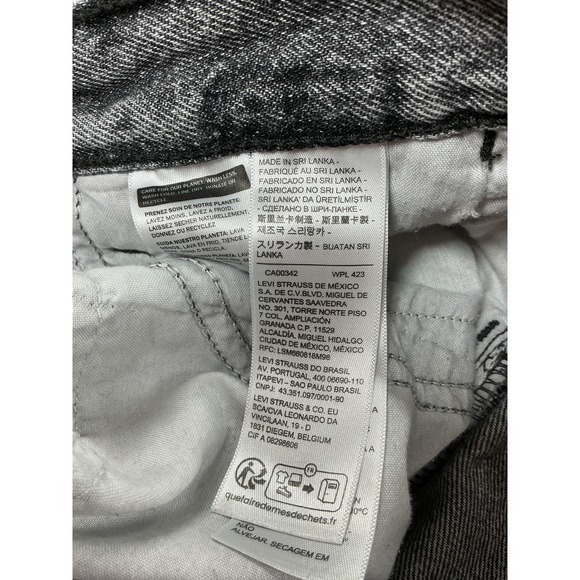 Levi's 94 Baggy Wide Leg Jeans Womens 28 Gray Acid Wash High Rise Denim 90s - Picture 9 of 13